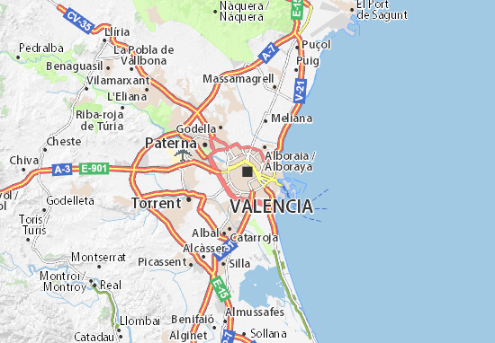  Stadtplan Valencia - ViaMichelin