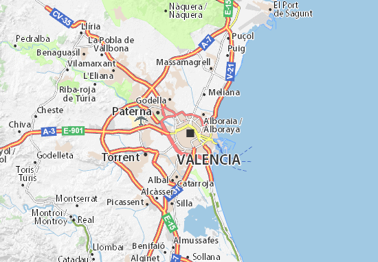 valencia karta Map Of Valencia Michelin Valencia Map Viamichelin valencia karta