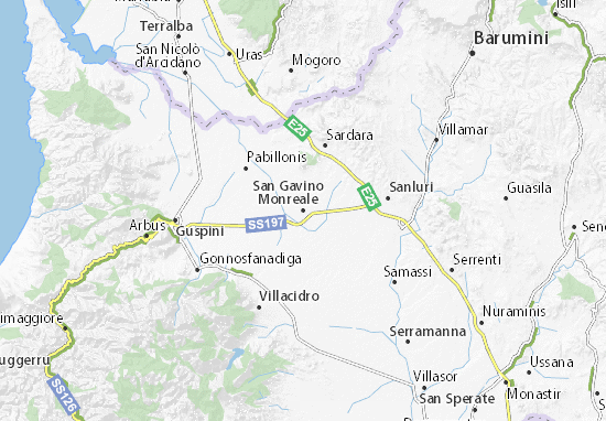 San Gavino Monreale Map