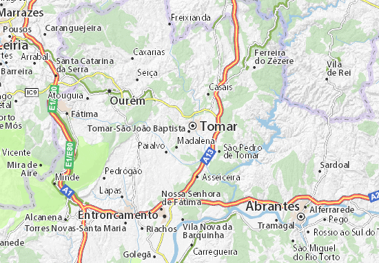 Karte Stadtplan Tomar-São João Baptista
