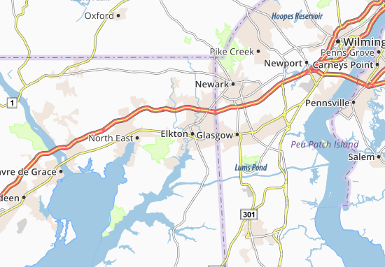 Karte Stadtplan Elkton