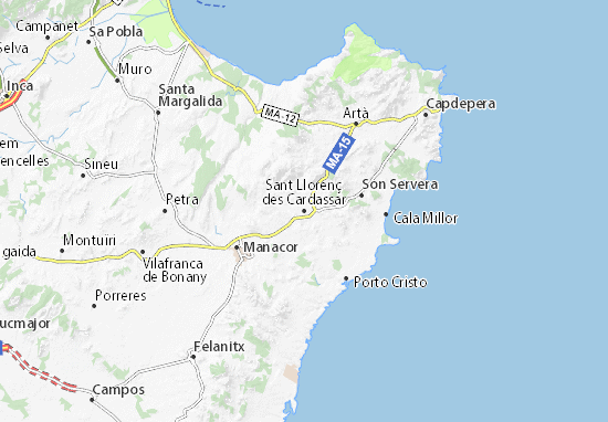 MICHELIN-Landkarte Sant Llorenç des Cardassar - Stadtplan Sant Llorenç