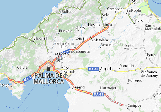 carte routiere de majorque Carte détaillée Mallorca   plan Mallorca   ViaMichelin