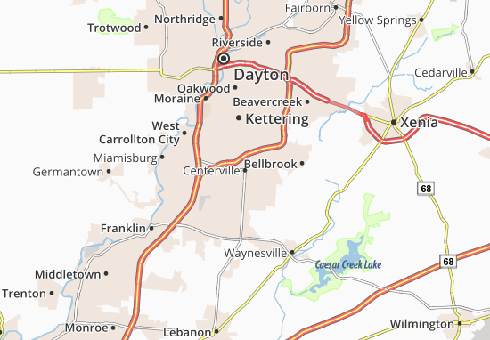 Karte Stadtplan Centerville