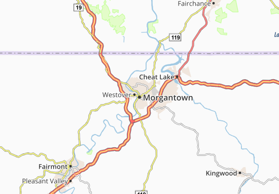 Karte Stadtplan Morgantown