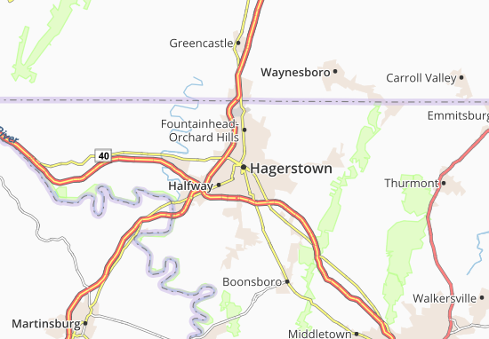 Karte Stadtplan Hagerstown