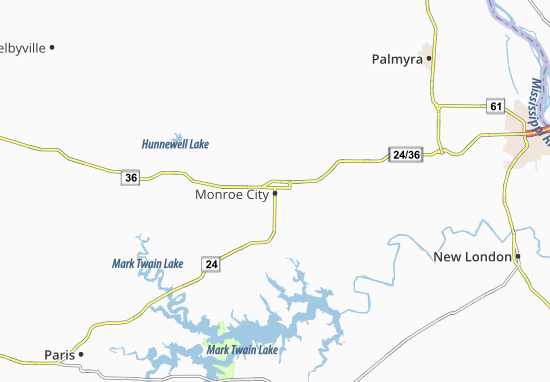 Kaart Plattegrond Monroe City