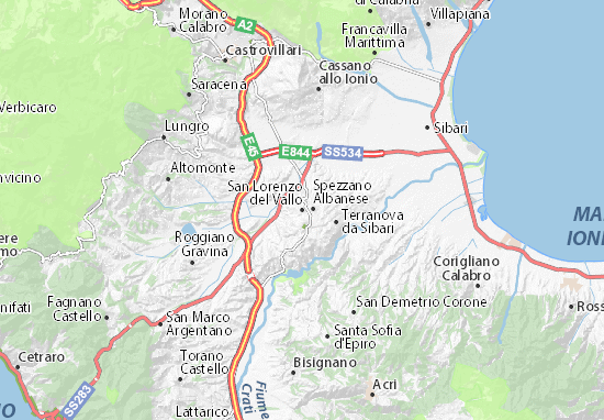 San Lorenzo del Vallo Map