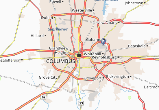 Karte Stadtplan Columbus