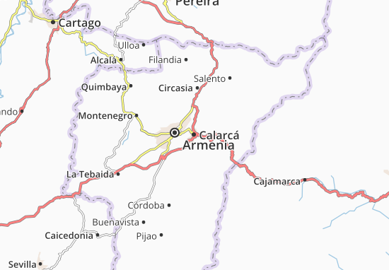 Karte Stadtplan Calarcá