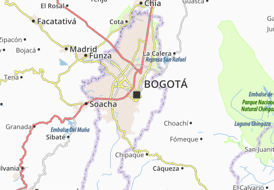 Karte Stadtplan Bogotá