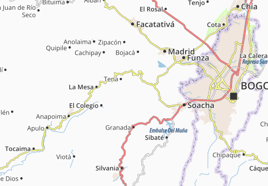 Karte Stadtplan San Antonio del Tequendama