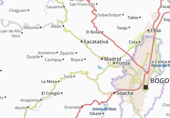 Kaart Plattegrond Bojacá