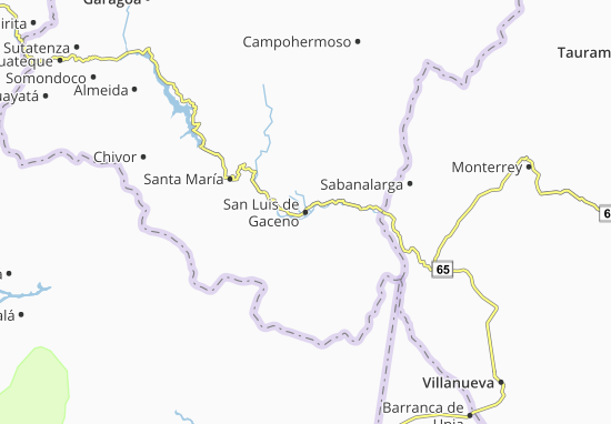 Karte Stadtplan San Luis de Gaceno