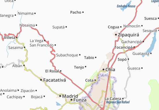 Karte Stadtplan Subachoque