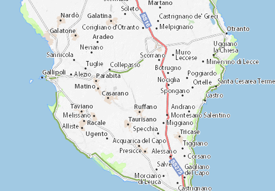 Karte Stadtplan Supersano