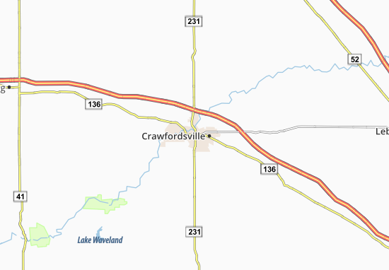 Mapa Crawfordsville