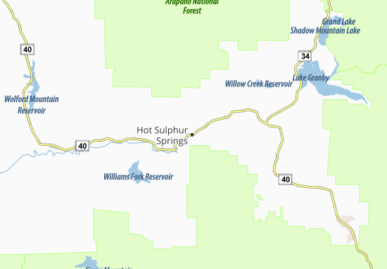 Mapa Hot Sulphur Springs