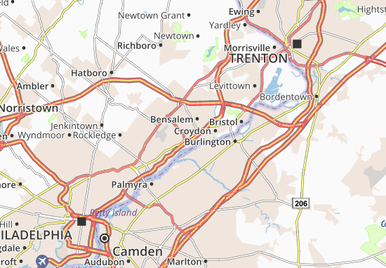 Karte Stadtplan Cornwells Heights-Eddington
