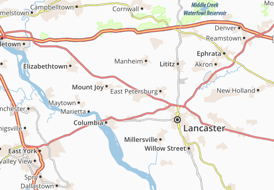 Karte Stadtplan Salunga-Landisville