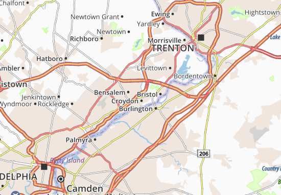 Karte Stadtplan Croydon