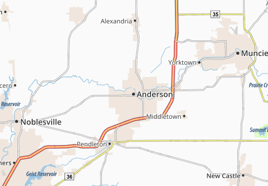 Karte Stadtplan Anderson