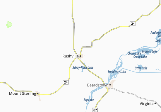 Karte Stadtplan Rushville