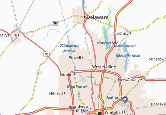 Karte Stadtplan Powell