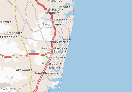 Karte Stadtplan Bradley Beach