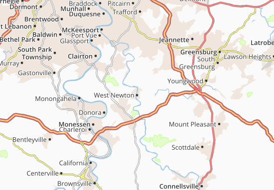 Karte Stadtplan West Newton