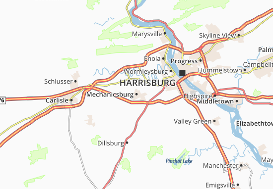 Karte Stadtplan Mechanicsburg