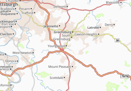 Karte Stadtplan Youngwood