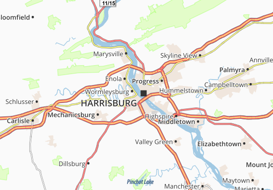 Karte Stadtplan Wormleysburg
