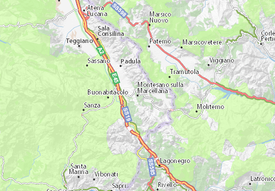 Karte Stadtplan Montesano sulla Marcellana