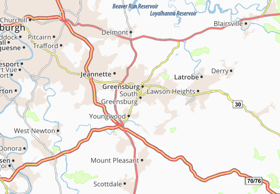 Mapa South Greensburg
