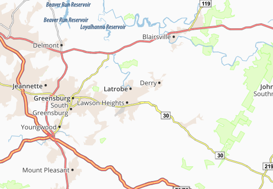 Kaart Plattegrond McChesneytown-Loyalhanna