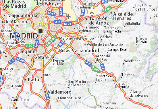 Karte Stadtplan Rivas-Vaciamadrid