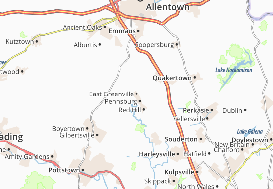Karte Stadtplan East Greenville