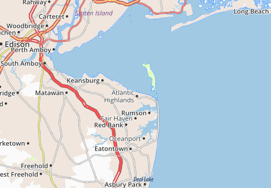 Karte Stadtplan Atlantic Highlands