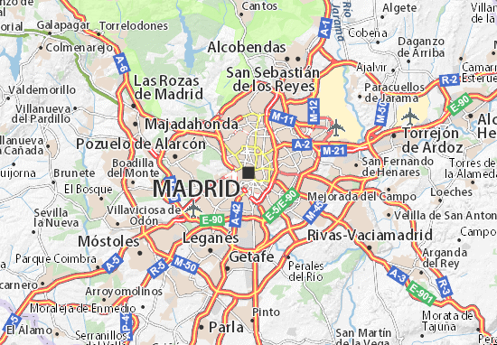 Karte, Stadtplan Madrid - ViaMichelin