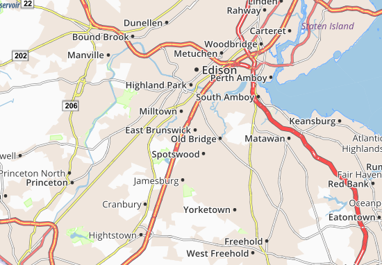Karte Stadtplan East Brunswick