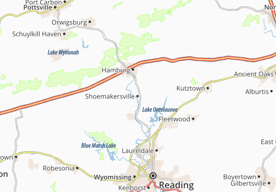 Karte Stadtplan Shoemakersville