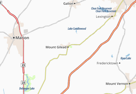Karte Stadtplan Mount Gilead