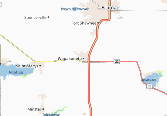 Karte Stadtplan Wapakoneta