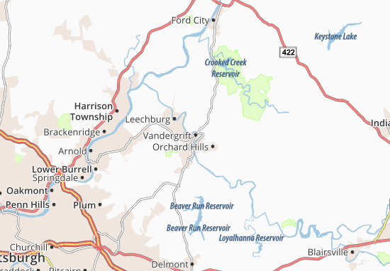 Mapa Vandergrift