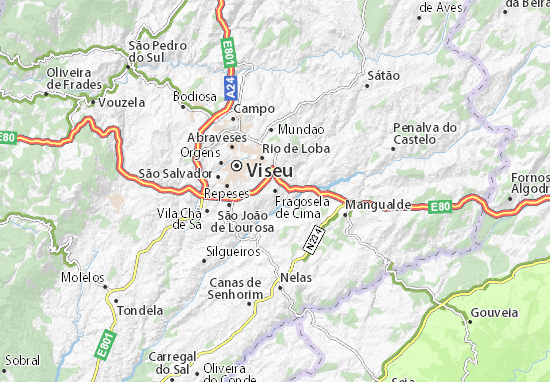 Karte Stadtplan Fragosela de Cima