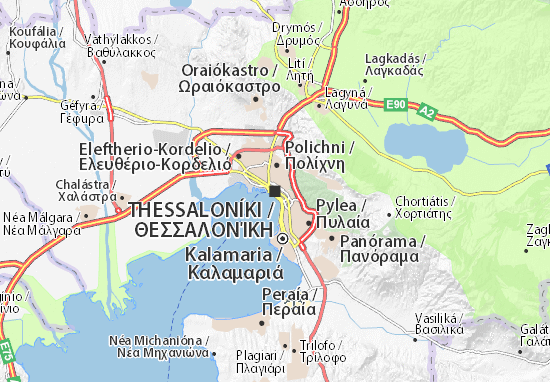 Kaart van Thessaloníki- plattegrond van Thessaloníki- ViaMichelin
