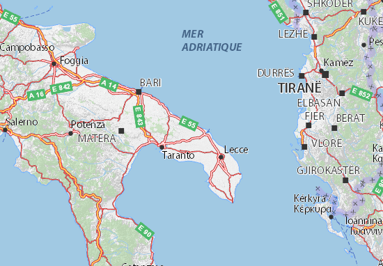 MICHELIN-Landkarte Brindisi - Stadtplan Brindisi - ViaMichelin