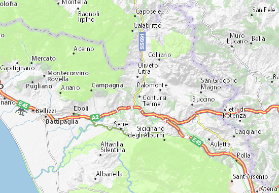 Karte Stadtplan Contursi Terme
