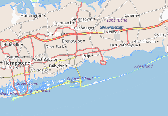 Karte Stadtplan Bay Shore